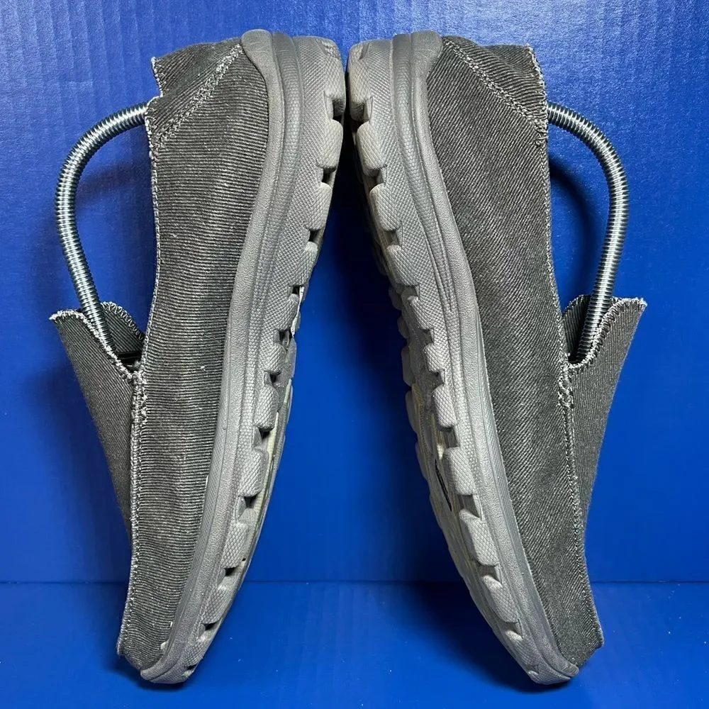 Skechers Superior Relaxed Fit‎ Canvas Slip On Loafers Grey Mens 10.5